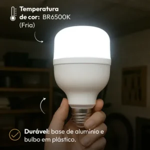 Kit 10 Lampadas Led Bulbo Hp 50w 6500k E27 110v/220v Alut - Imagem 5