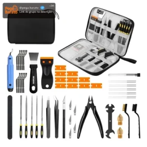 Kit 54 Peças Completo de Ferramentas Manuais para Impressão 3D, Alicate, Pinças, Estilete, Agulhas Inox para Limpeza de Bico - Imagem 1