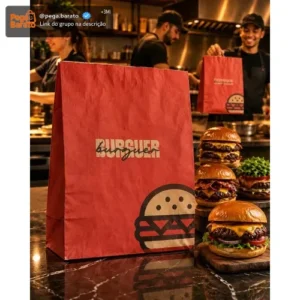 Saco Kraft Delivery 32x22x12cm 50 Un Hamburguer Lanche - Imagem 1