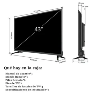 Smart Tv 43 Polegadas Hd Android Hdmi Usb Wi-fi, Tela Full Hd - Com Controle Remoto Padrão - Imagem 9