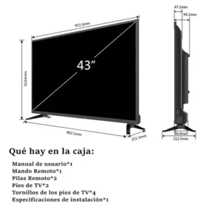 Smart Tv 43 Polegadas Hd Android Hdmi Usb Wi-fi, Tela Full Hd - Com Controle Remoto Padrão - Imagem 9