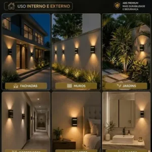 Kit 10 Luminária Arandela Parede Muro 2 Facho 2 Friso Bivolt - Imagem 9