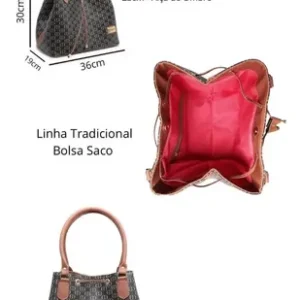 Bolsa Sacola Casual Feminina Estampada Ombro Zíper Interno - Imagem 6