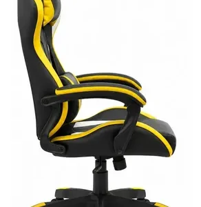 Cadeira De Escritório Gamer Python Fly Ergonômica Estofado Couro Sintético Reclinável Altura Ajustável Cor Amarelo - Imagem 5
