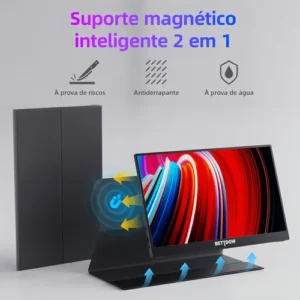 Monitor Portátil Gamer Bettdow 15.6'' Full HD 60Hz IPS Compatível 4K Preto - Imagem 4