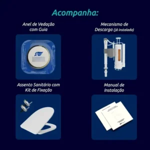 Vaso Sanitário Monobloco Caixa Acoplada Completo - Imagem 8