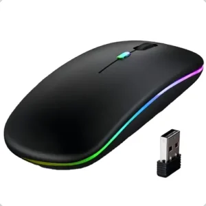 Mouse Sem Fio Dual Bluetooth 2.4GHz USB Recarregável Silencioso Para Notebook PC - Imagem 8