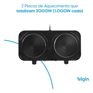 Fogão Cooktop Elétrico Elgin 2 Bocas Preto - Imagem 6