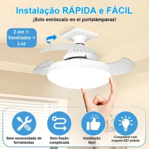 Ventilador De Teto Fansvento Com Luz 30cm Controle Remoto - Imagem 3