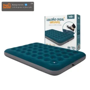 Colchão Inflável Casal VG Plus Verde Com Bomba Interna Modelo JL-205 - Imagem 1