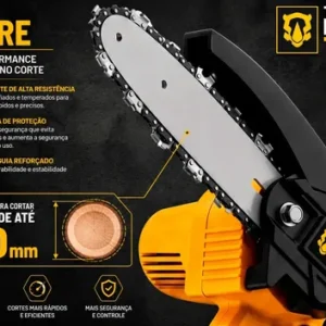 Motosserra Mini BTS-100 Bateria Recarregável 21v The Black Tools Cor Amarelo - Imagem 6