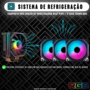 PC Gamer BluePC FORCE, AMD Ryzen 5, Radeon RX, 8GB DDR4, SSD 256GB, Fonte 500W - PGBP-FOR118 - Imagem 6
