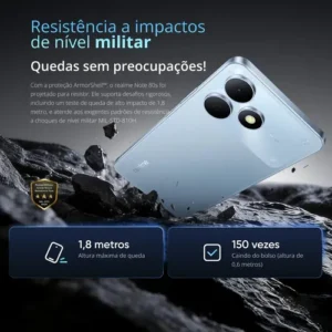 Celular Smartphone Realme Note 80s 128gb 4gb Ram Dual Sim Azul Bateria 6000mah Ultrafino 7,94 Mm Resistência À Poeira E Água Ip54 - Imagem 5