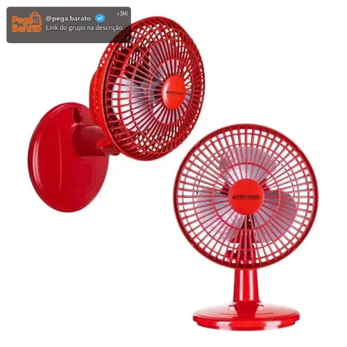 Ventilador Mini Turbo 20cm Ventimais Cor Da Estrutura Vermelho Voltagem