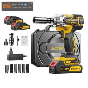 Chave De Impacto 800n.m 48v Brushless Com 2 Baterias Sem Fio - Imagem 1