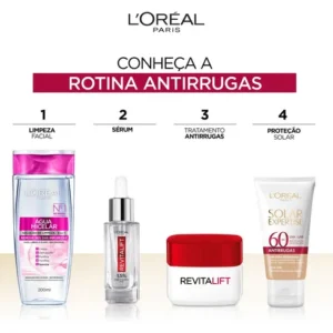Protetor Solar Facial Antirrugas Com Cor Claro Universal Uniforme Fps60 40g L'oréal París - Imagem 6