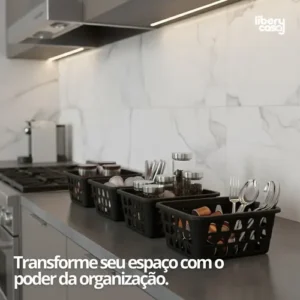 Kit 10 Cestos Organizador De Plástico Rosa Multiuso Gaveta - Imagem 9