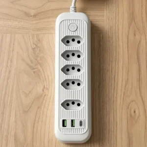 Extensão Elétrica 5 Tomadas Usb Type-c Bivolt 2m Branca - Imagem 1