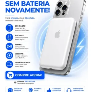 Power Bank Carregador Magsafe 5000mh Magnético Iphone Induçã - Imagem 10