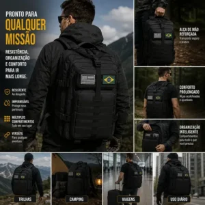 Mochila Masculina Tatica 50l Impermeavel Militar Reforçada - Imagem 3