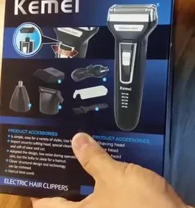 Máquina de Cortar Cabelo 3 em 1 Aparador de Pelos Nariz e Orelhas Kemei KM-6558 - Imagem 10