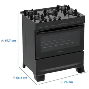 Fogão 5 Bocas Atlas Mônaco Top Glass Automático Mesa De Vidro Preto - Imagem 7