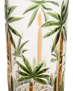 Conjunto Jarra Com 6 Copos Cristal Palm Tree Handpaint Wolff - Imagem 8