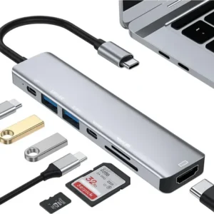 Adaptador Hub Usb-c 7 Em 1 Usb E Hdmi 4k Compatível Macbook - Imagem 3