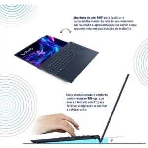 Notebook Vaio Fe16 Amd Ryzen 7 5825u Linux 8gb RAM 512gb Ssd Wi-Fi 6 Tela 16" Ips Wuxga Antirreflexo - Cinza Grafite Vjfe69f11xb0321h - Permite upgrade de memória RAM e SSD - Imagem 10
