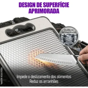 Tábua De Corte Cozinha Dupla Face Inox E Pp Antibacteriana - Imagem 6