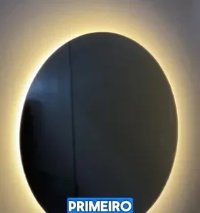 Espelho Redondo 50cm C/ Led Para Parede Quarto Banheiro Sala Moldura Redondo 50cm Led Quente - Imagem 8