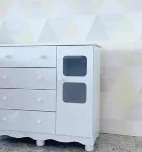 Cômoda Infantil Peroba Uli 4 Gavetas 1 Porta MDF Multicolorido - Imagem 2