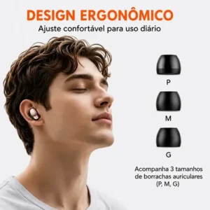 Fone De Ouvido Sem Fio Bluetooth 6.0 Eletro Mex A6s Pro Tws Ipx4 À Prova D'água Com Som Estéreo E Graves Potentes, Para Celulares/esportes/laptops, Branco - Imagem 9