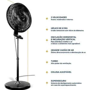 Ventilador de Coluna Britânia Maxx Force 6 175W BVC51A - Imagem 8