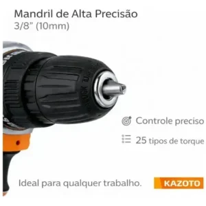 Parafusadeira Furadeira 21v + Kit Maleta 46 Pcs Allen Kazoto - Imagem 6