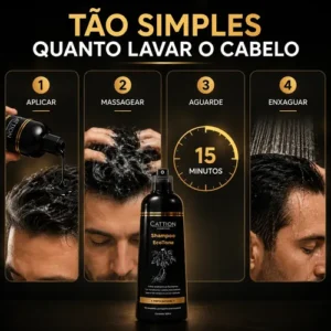 Shampoo Cation Preto Ou Castanho 400ml - Cobre Fios Brancos - Imagem 5