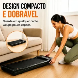 Esteira Ergométrica Elétrica Dobrável Com Painel LCD Controle Remoto Para Caminhada Casa Academia Preta 127 Bivolt - Imagem 10