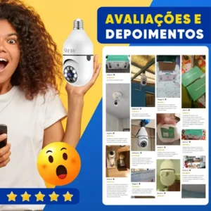 Câmera de Segurança IP Wi-Fi Lâmpada E27 HW 360° Full HD com Visão Noturna e Áudio - HW - Imagem 11