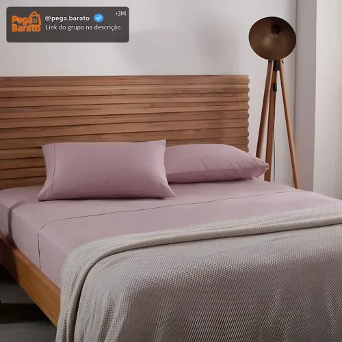 Jogo De Cama Casal Buddemeyer Cotton Essential Cor Rosa-004