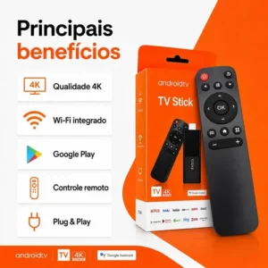 Tv Stick 4k Android Chromecast Smart Hdmi Wifi Ao Vivo Preto Padrão - Imagem 6