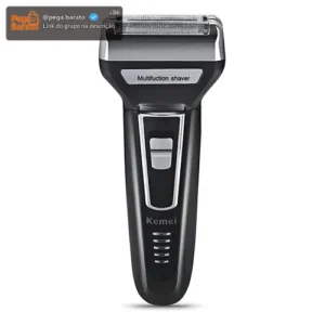 Aparador Barbeador Kemei KM-6558 Recarregável 3 Em 1 Cabeças Removíveis Bivolt - Imagem 1
