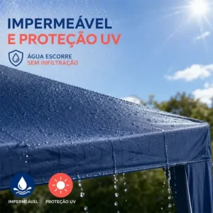 Tenda Gazebo 3x3 Sanfonada Praia Camping Eventos Azul - Imagem 7