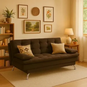 Sofá-cama 3 Lugares Casal Premium Ii Suede Café - Imagem 4