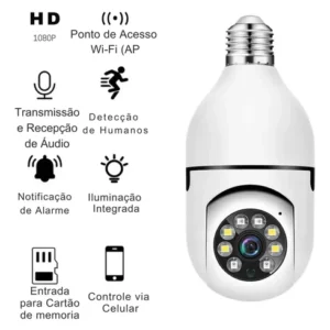 Câmera Lâmpada De Segurança Wifi Ip App Yoosee Visão Noturna - Imagem 8