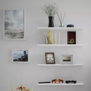 Kit 4 Prateleiras 30x10 Livros Decoração Parede Preto/branco - Imagem 5
