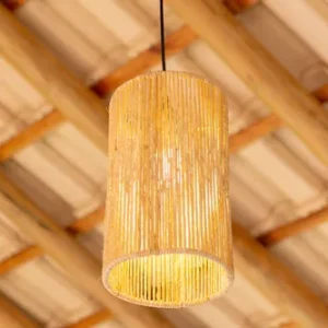 Lustre Pendente Para Teto Luminária Rustica Redonda 15x25 - Imagem 4