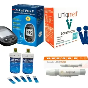 Kit Glicosímetro On Call Plus II Azul Escuro com 100 Tiras e 100 Lancetas - Imagem 12