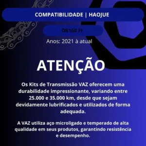 Kit Relação Transmissão Haojue Dr 160 Fi 2021 Com Retentor - Imagem 3