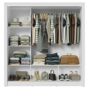 Guarda Roupa Casal Madesa Mônaco 3 Portas De Correr Cor Branco 109309 - Imagem 9
