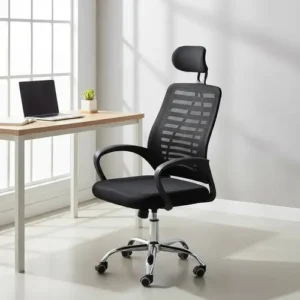 Cadeira de escritório Oficial Webshop Mesh Diretor ergonômica preta com estofado de malha - Imagem 13